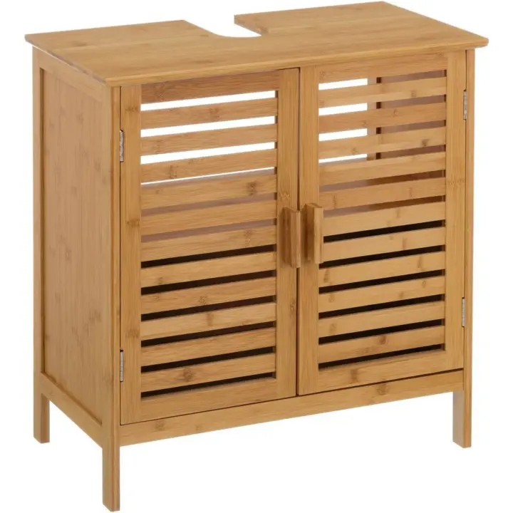 Mueble bajo Lavabo nórdico marrón de bambú para Cuarto de baño Basic - 1