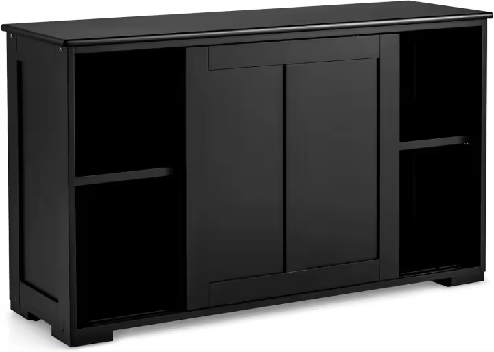 Mueble de Cocina Ajustable en Altura Estante con Puertas Correderas 106,5 x 33 x 60 cm Blanco Crema - 1