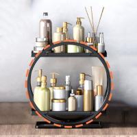 Soporte Circular de baño de oro negro, estante de almacenamiento para el cuidado de la piel, estante para cosméticos, organizador de maquillaje para dormitorio, ahorro de espacio - details 1