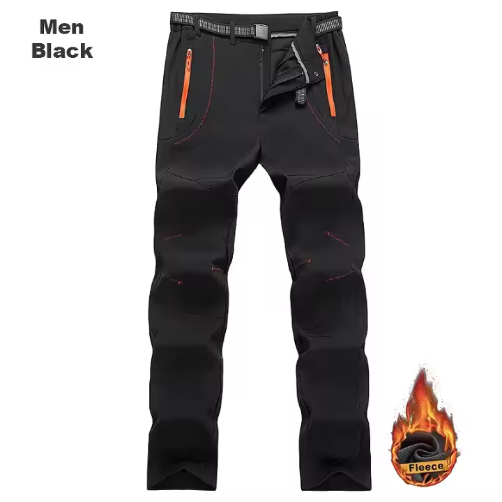 Pantalones de Vellón para Senderismo en Invierno Calentes, Impermeables, a Prueba de Viento, Suaves y Gruesos para Esquí y Camping - 1