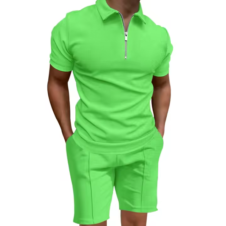 Camiseta o shi t para hombre, camiseta con mangas ajustadas, gofre, ca, verano 2025 - 1