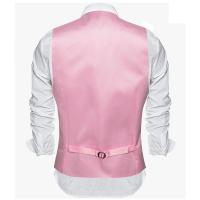 Chaleco de seda para hombre, 30 colores, liso, negro, azul, verde, rojo, Pik Gold Champain, chaleco ajustado de satén morado, Tops para hombre - details 63