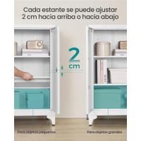 Archivador de Oficina, Armario Multifuncional, 2 Puertas, con Cerradura, Almacenamiento de Acero, para Sala de Estar, Gris Mate OMC013G01 - details 21