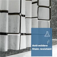 Cortina De Ducha Impermeable Moderna Y Ecológica Con Gancho Para Baño Resistente Al Mildew Y Duradera Accesorio De Baño Con Estampado Contemporáneo - details 9