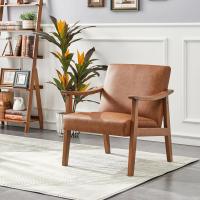 Salón Tapizado en Tela Sillón Individual con Respaldo Acolchado y Reposabrazos de Madera Maciza Sofá Individual Ergonómico Soporte 136 kg Gris - details 10