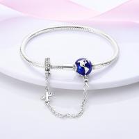 Pulsera de plata de ley 925 con forma de corazón y mariposa para mujer, brazalete de cadena de seguridad, compatible con abalorios originales, joyería - details 15