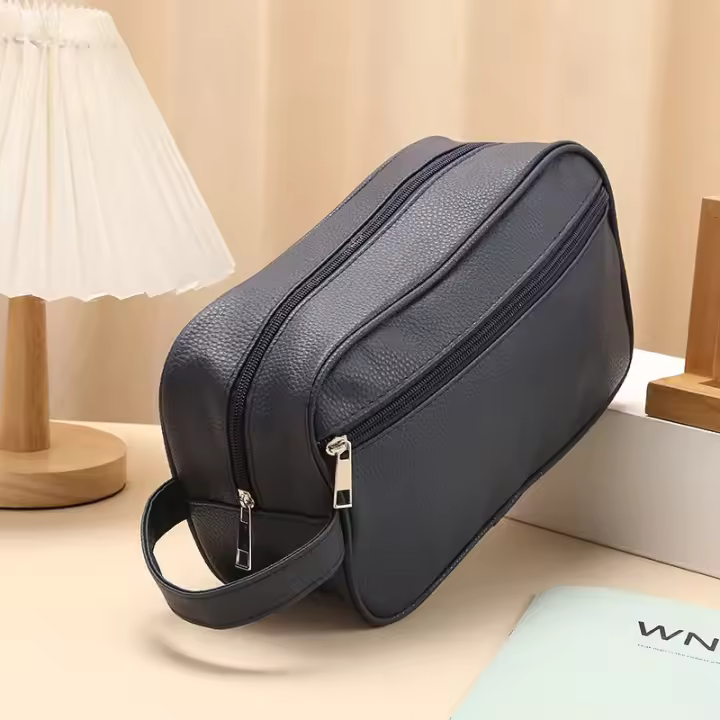Bolsa de Viaje Impermeable Organizador Portátil de Maquillaje con Patrón de Lichi de PVC - 1