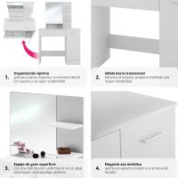 tocador de Maquillaje, Estilo Vintage, Espejo Giratorio, Taburete Acolchado, 4 cajones, Elegante, Muebles Dormitorio, tocador con Espejo, Espejo Maquillaje, tocadores de Maquillaje - details 37
