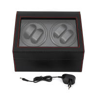 Caja enrolladora de reloj de rotación automática, estuche de almacenamiento de exhibición de reloj de fibra de carbono, negro, 4 + 6 - details 3