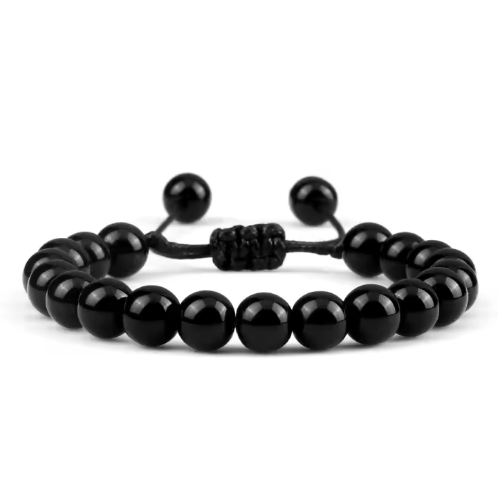 Pulsera de Piedra de Lava de Ojo de Tigre Natural Diseño Moderno de 8mm - 1