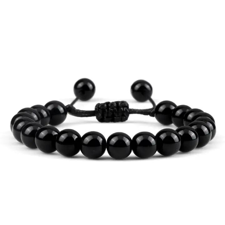 Pulsera de Piedra de Lava de Ojo de Tigre Natural Diseño Moderno de 8mm - 1