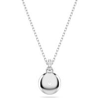 Swarosk Pave CZ colgante de disco de piedra de Plata de Ley 925, collar con dije de cristal redondo, regalo de joyería para mujer ﻿ - details 1