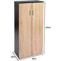 Librería de Dos Puertas Mueble auxiliar de madera 60cms de ancho, 32.5cms de profundidad, 124cms de alto Blanco - details 19