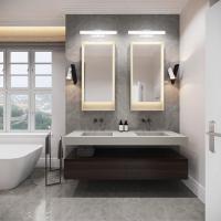 Lámpara LED de 32W Lámpara de espejo Aplique Blanco Frio 6000K Luz natural para Espejo Muebles de Maquillaje Aparato Montado en la Pared, Negro, 120CM - details 91