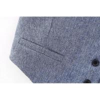 BUNO-Conjunto de 3 piezas para mujer, traje gris sin mangas, chaleco Halter de flores 3D, pantalones de pierna ancha, traje informal con solapa, atuendo elegante para mujer, otoño - details 10