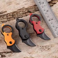 Mini cuchillo plegable para senderismo y acampada, herramientas de supervivencia al aire libre, portátil, de acero inoxidable negro, cuchillo de bolsillo afilado, llavero colgante - details 3
