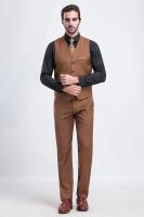 M-6XL de lujo a la moda de gama alta de Color sólido para hombre, traje informal de negocios oficial, chaleco para novio, vestido de boda, abrigo de cintura para fiesta - details 4