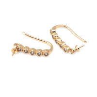 Latón color oro de 18 quilates, compatible con cuentas de medio agujero con ganchos de medio pasador para pendientes, joyería de alta calidad, accesorios para manualidades. - details 27