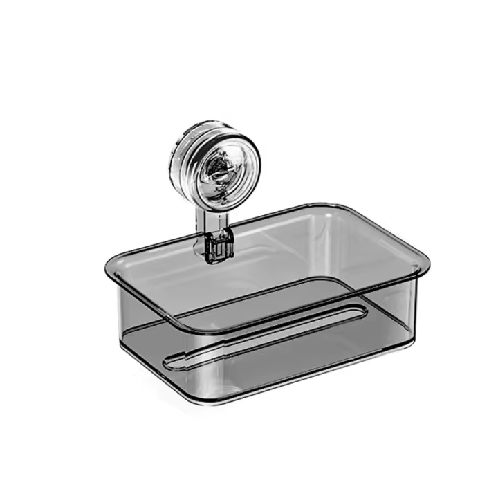 Estante de almacenamiento para el baño sin perforaciones, ventosa, caja de almacenamiento de cosméticos multifunción, soporte para papel de cocina extraíble drenable, jabón - 1