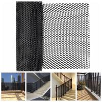 Red de protección para balcón con agujero pequeño, malla anticaída, resistente al desgaste, no tóxica, negra, para niños, balcón - details 1