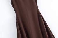 Ropa de mujer europea y americana temperamento popular versátil semi-cuello alto vestido de péndulo grande - details 8