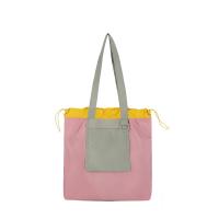 Bolso de compras plegable de color, bolso de bolsillo respetuoso con el medio ambiente de gran capacidad, bolso de mano con cordón impermeable reutilizable para niñas - details 17