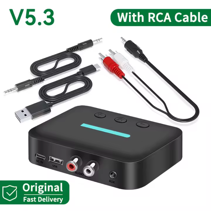 Adaptador receptor de Audio USB Bluetooth 5,3, música estéreo inalámbrica de 3,5mm, AUX R/L RCA, compatible con reproducción de u-disk para amplificador de altavoz - 1