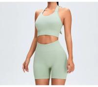 Pantalones cortos deportivos de Yoga sin costuras para mujer, pantalones de chándal de tres cuartos de cintura alta de melocotón, Multicolor, ropa cómoda de secado rápido para Fitness y Yoga - details 12