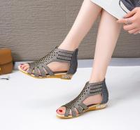 Sandalias planas romanas para mujer, zapatos de playa con diamantes de imitación, talla grande, color negro y dorado, 42, 41, 40, 39 - details 7