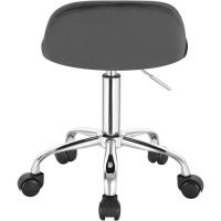 Silla de Oficina de Cuero Sintético Silla de Escritorio sin Brazos Taburete Giratorio para Sala de Masaje SPA Taburete de Tocador Blanco - details 39