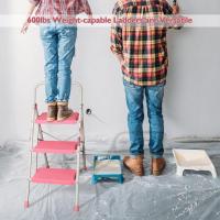Escaleras Plegables de 4 Escalones, Capacidad de 150KG con Pedales Antideslizantes Anchos, Taburete de Mano de Acero, Manubrio de Esponja, Uso en Interiores y Exteriores, Negro - details 57