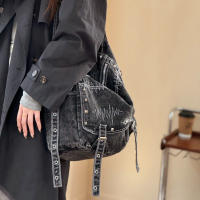 Bolso de Hombro Bordado Artístico Vintage Estilo Coreano Versátil y Moderno Cierre de Cremallera - details 6