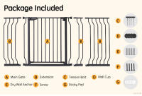 PANGDUBE-Puerta de seguridad para bebés, Protector de puerta para escaleras, balcón y niños, tope para puerta de seguridad para cachorros y Mascotas - details 10