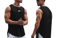 Summer Tank Top Mens Gym Fitness Training Clothing Quick Dry Silm Fit Bodybuilding Sleeveless Shirts Men Fashion Basketball Vest - details 2