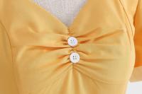 Vestido Retro de Cintura Alta con Botones de Frente Vestido de Swing Elegante para Mujeres - details 6