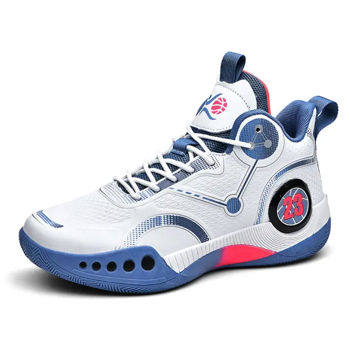 Zapatillas de baloncesto para hombre, zapatos de entrenamiento profesional de cuero transpirable, zapatillas antideslizantes, primavera y otoño - 1