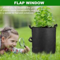 Bolsa para cultivo de patatas de 5/7/10 galones, dos ventanas abatibles hacia arriba, tela ventilada duradera ETA con asas para jardín y plantas - details 2