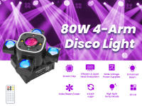 Luz de Fiesta de 80W en Forma de Lira Efecto de Disco con 4 Brazos Control Remoto DJ - details 0