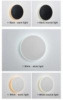 Lámpara de pared redonda para interiores/estilo minimalista moderno, mesita de noche para dormitorio, escalera, porche/fuente de luz LED, Sensor táctil de cuerpo humano - details 8