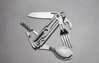 Juego de cubiertos multifuncional, villa de camping plegable portátil, cuchillo de acero inoxidable, tenedor, cuchara, abrelatas, equipo para exteriores - details 8