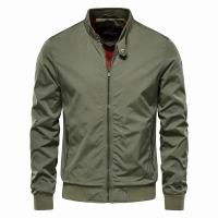 chaqueta de béisbol de Color sólido, cazadora informal con cuello levantado para hombre, chaquetas ajustadas de alta calidad para otoño para hombre - details 4