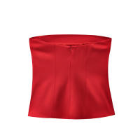 OUWU- Moda Mujer Top Sin Tirantes Camisetas Nueva Elegante Primavera Verano Ropa Elástica Sin Mangas - details 1