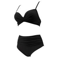 Conjunto de Bikini Sexy de dos piezas para mujer, ropa de playa Unicolor con realce, Tr de verano, Bikini Triangular, baño Ba de cintura, 2024 - details 28
