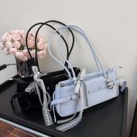 Bolso de mano francés dulce que combina con todo, bolso de hombro de PU con lazo colgante, estilo coreano, Color sólido, bolsos para las axilas para mujer, uso diario - details 4