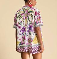 Conjunto de Verano para Mujer 2025 Blusa Estampada y Shorts Ajustados Moda Europea - details 14