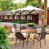 Sombrilla Parasol Rectangular, Sombrillas Jardin para Terraza Playa Piscina Mercado Patio Exterior, 300 x 150 cm, Protección Solar UV50+, Doble Beige - details 4