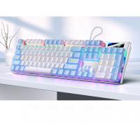 Teclado mecánico metálico 87 teclas 104 teclas eje verde luminoso eje negro accesorios informáticos juego de bloques de color - details 22