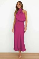 Elegante Vestido de Satén de Seda de Verano de Alta Gama Vestido Largo Sin Mangas para Mujeres - details 14