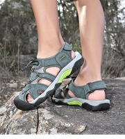 Sandalias de verano para hombre, sandalias de playa transpirables, sandalias de senderismo al aire libre, sandalias informales de cuero con punta cerrada para caminar - details 18