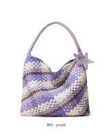 Bolsa tejida a mano de diseño premium, nicho, gran capacidad, casual, estilo perezoso, de un solo hombro, tipo cubo. - details 4